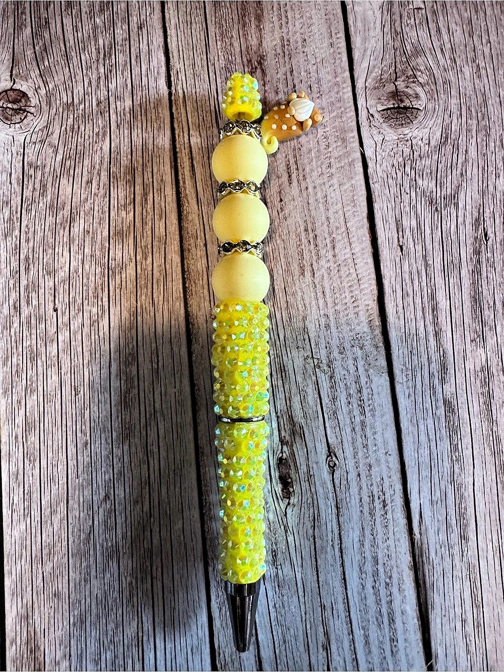 Yellow gnome charm pen